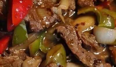 Chinese pepper steak with onions