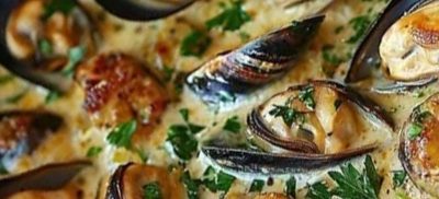 Mussels with Parmesan Cream Sauce
